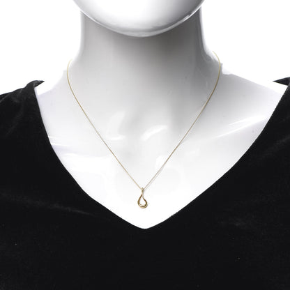 Tiffany 18K Yellow Gold Elsa Peretti Open Tear Drop Pendant Necklace 2 of 6