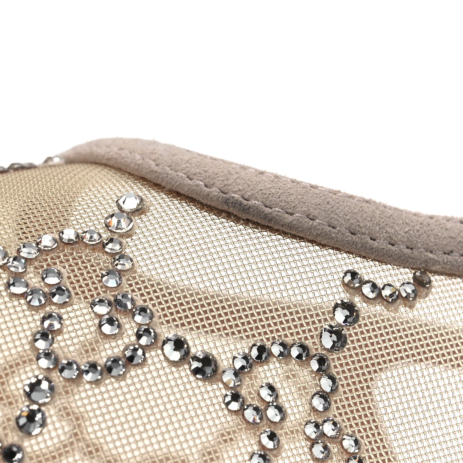 Gucci Suede Mesh Crystal GG Monogram Slingback Ballet Flats 40 Light Powder Skin Rose 11 of 12
