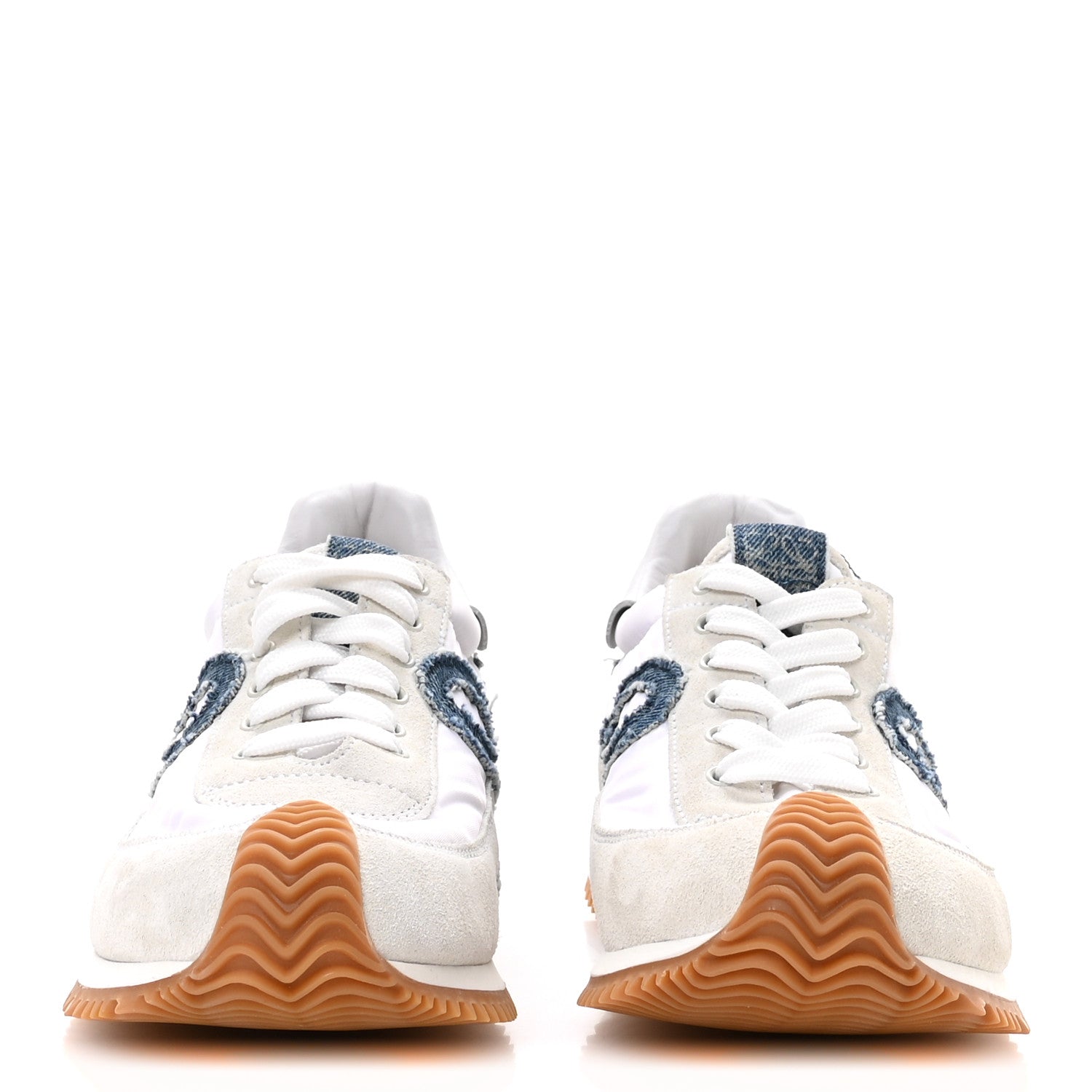 Loewe Nylon Suede Denim Flow Retro Runner Sneakers 38 White 3 of 8