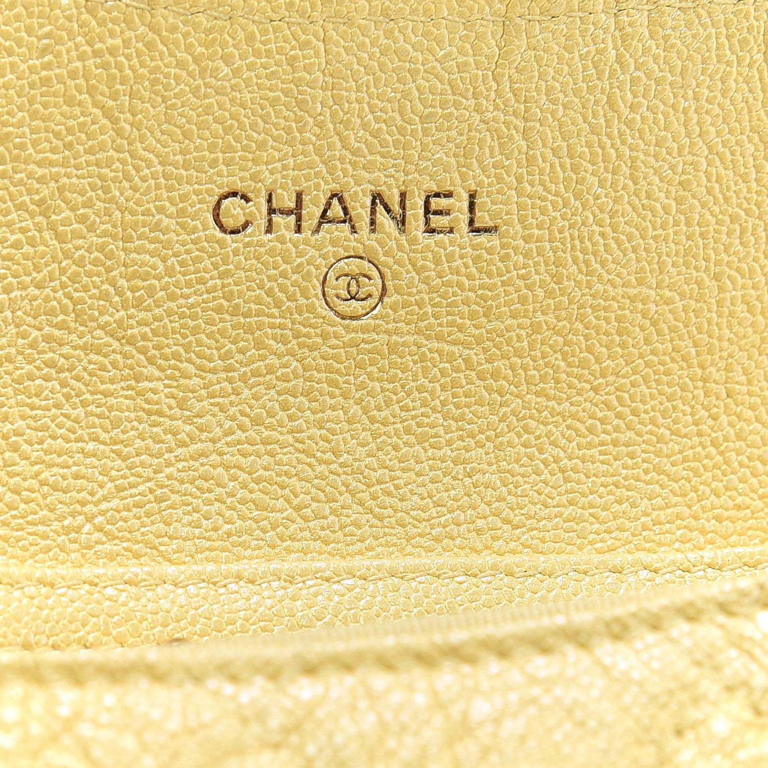 Chanel Iridescent Caviar Quilted Flap Card Holder On Chain Yellow 7 of 9