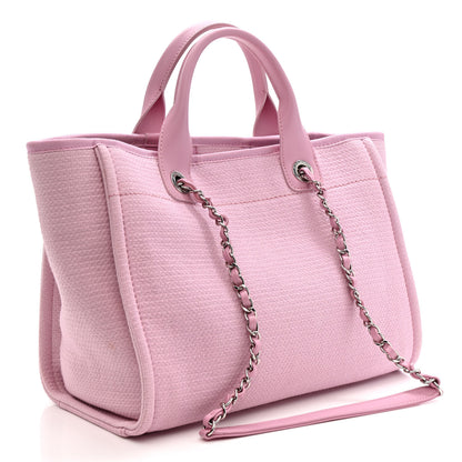 Chanel Mixed Fibers Small Deauville Tote Dark Pink 4 of 12
