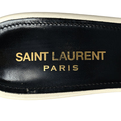 Saint Laurent Lambskin Bianca Mules 39 Pearl 8 of 11
