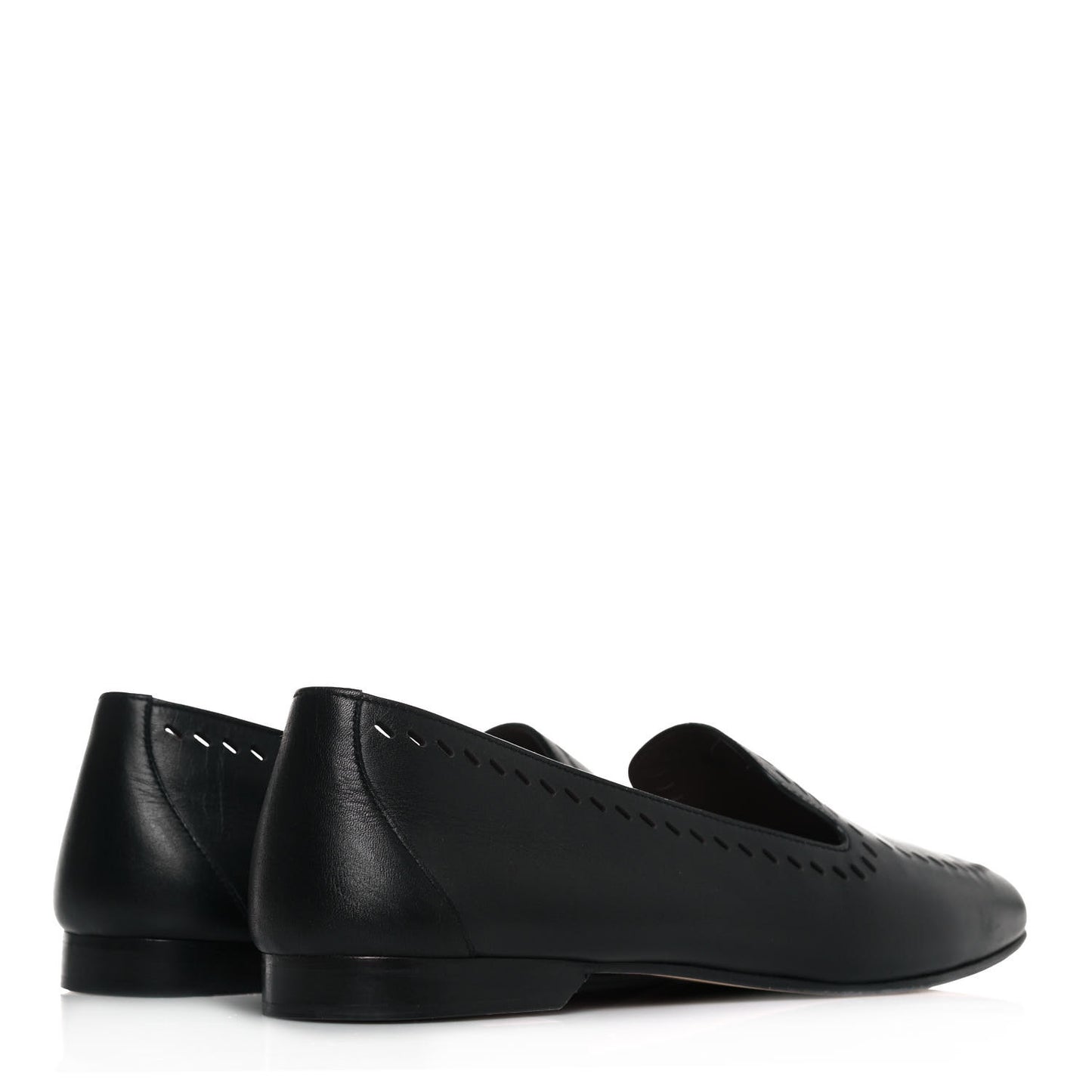 Calfskin Ovale Moccasin Loafers 38.5 Black