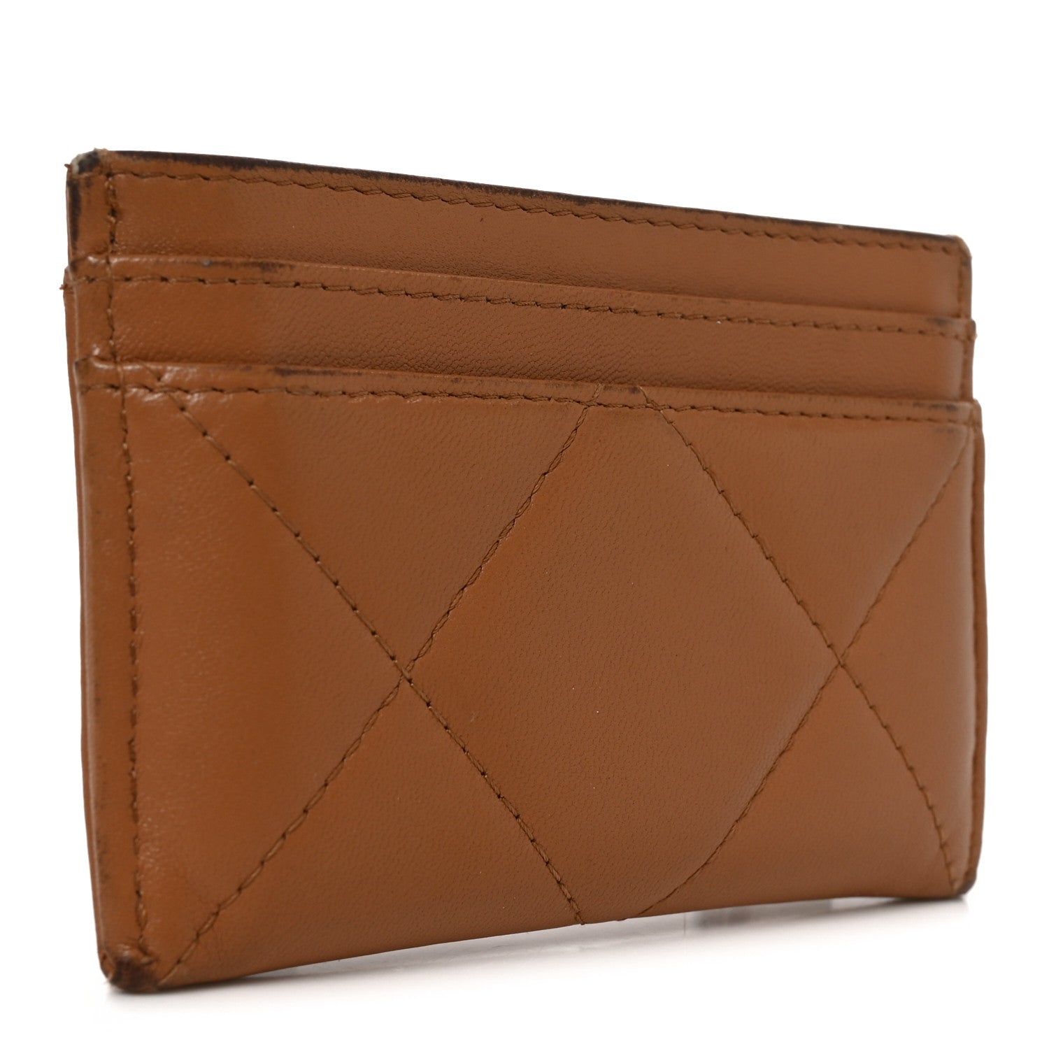 Chanel Lambskin Quilted Chanel 19 Card Holder Brown 2 of 10