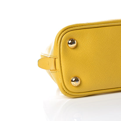 Prada Saffiano Lux Mini Promenade Tote Yellow 14 of 26