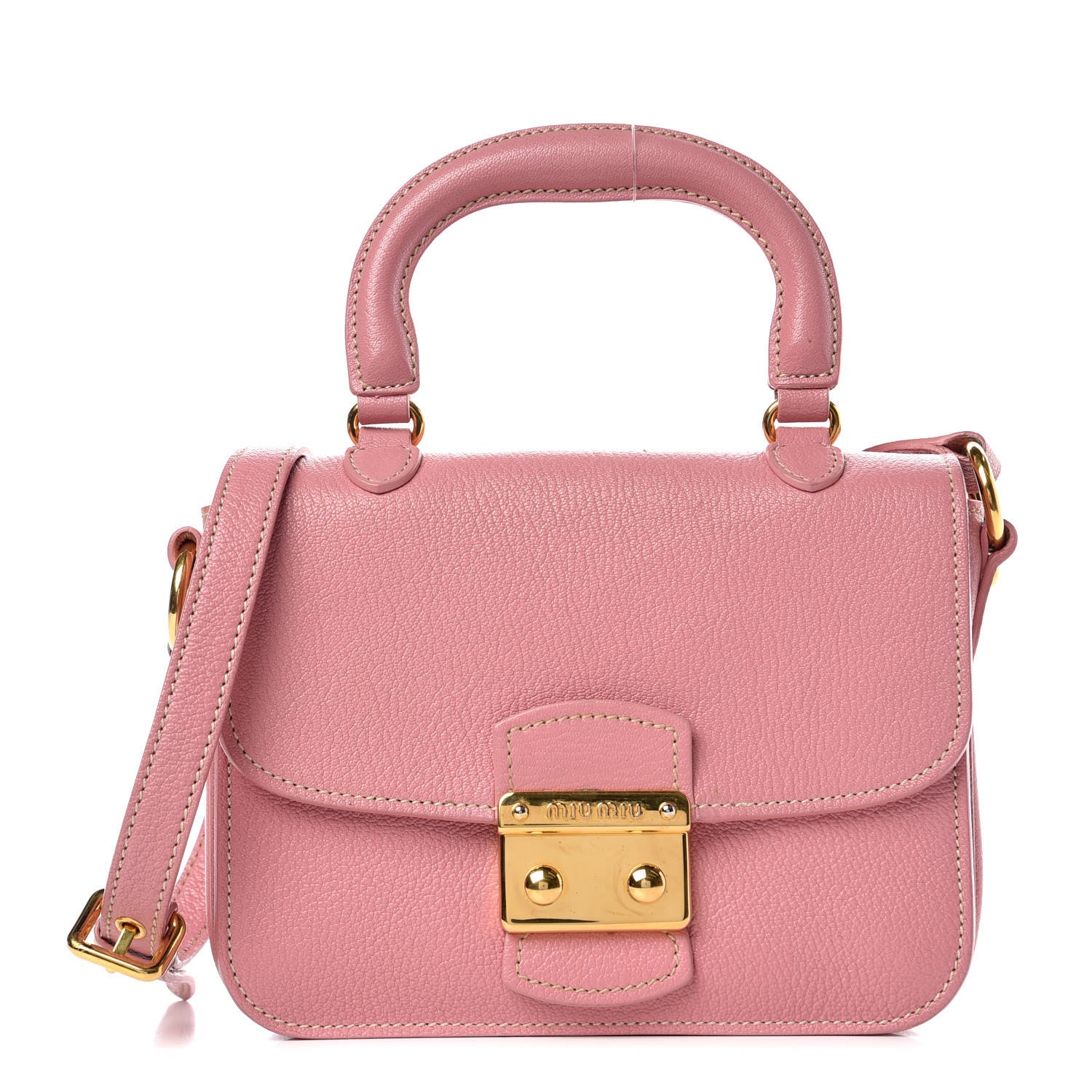 Miu Miu Goatskin Madras Shoulder Bag Rosa 1 of 11