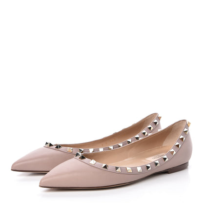 Valentino Garavani Nappa Rockstud Ballerina Flats 39 Poudre 3 of 9