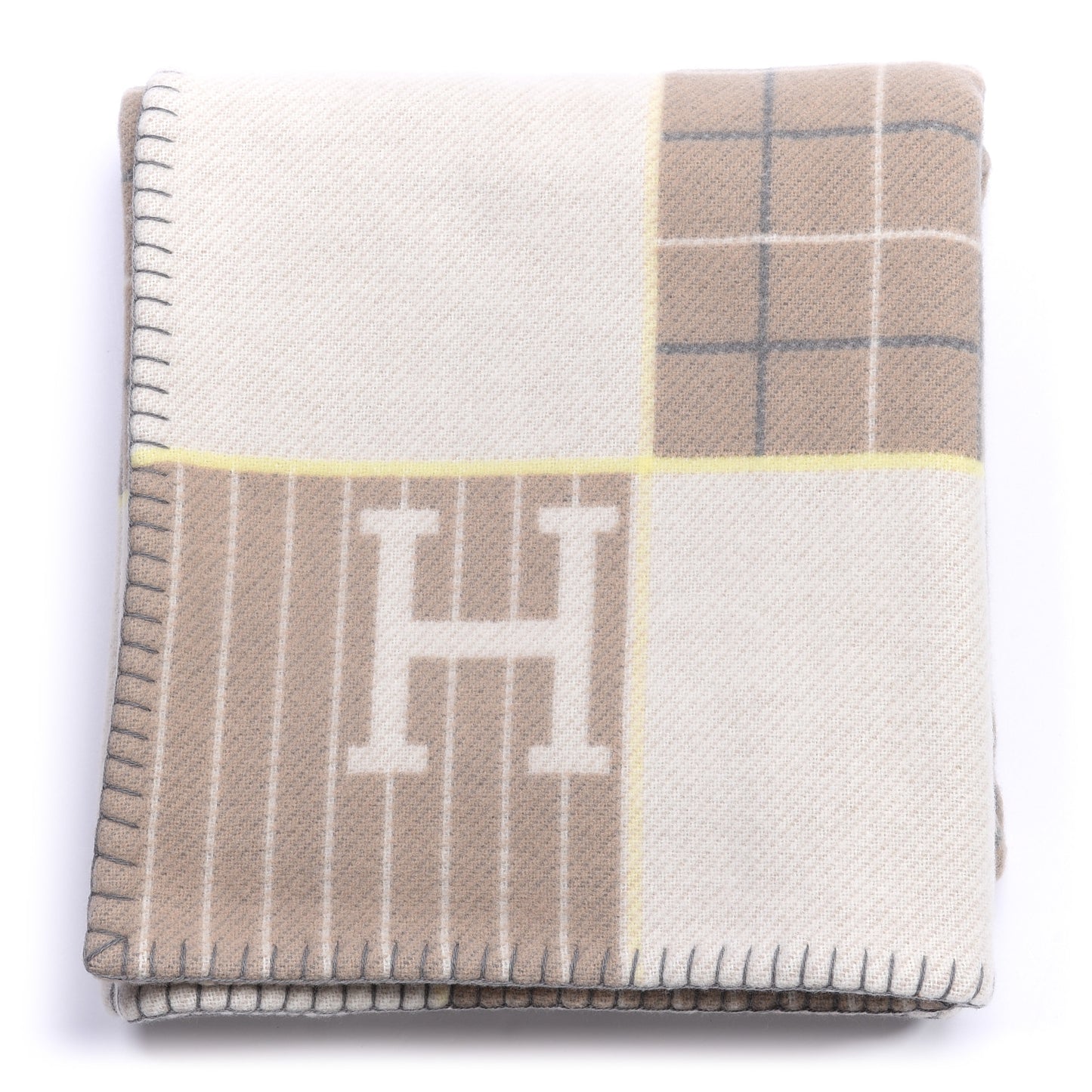 Wool Cashmere Avalon Passe-Passe Blanket Naturel