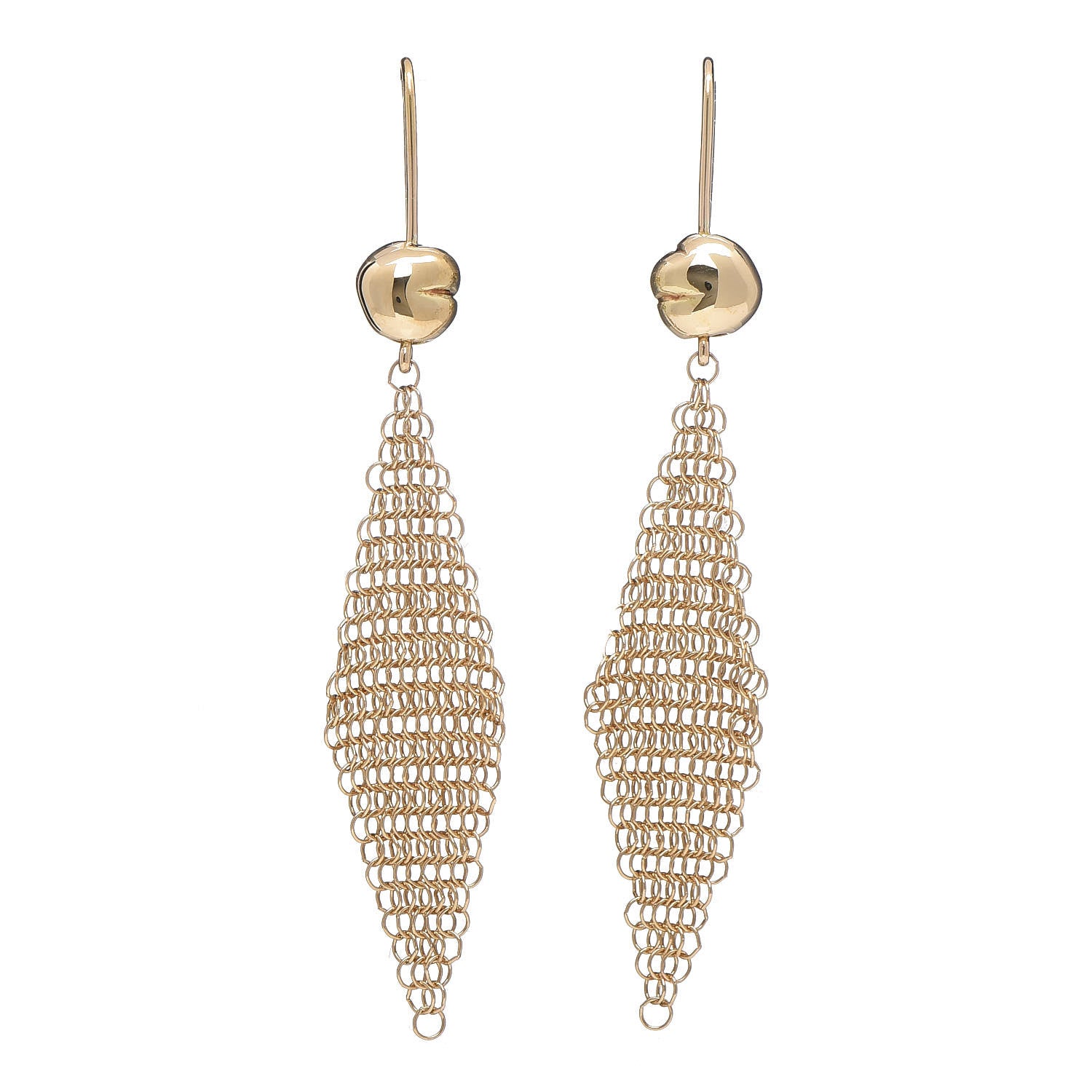 Tiffany 18K Yellow Gold Mini Elsa Peretti Mesh Earrings 1 of 4