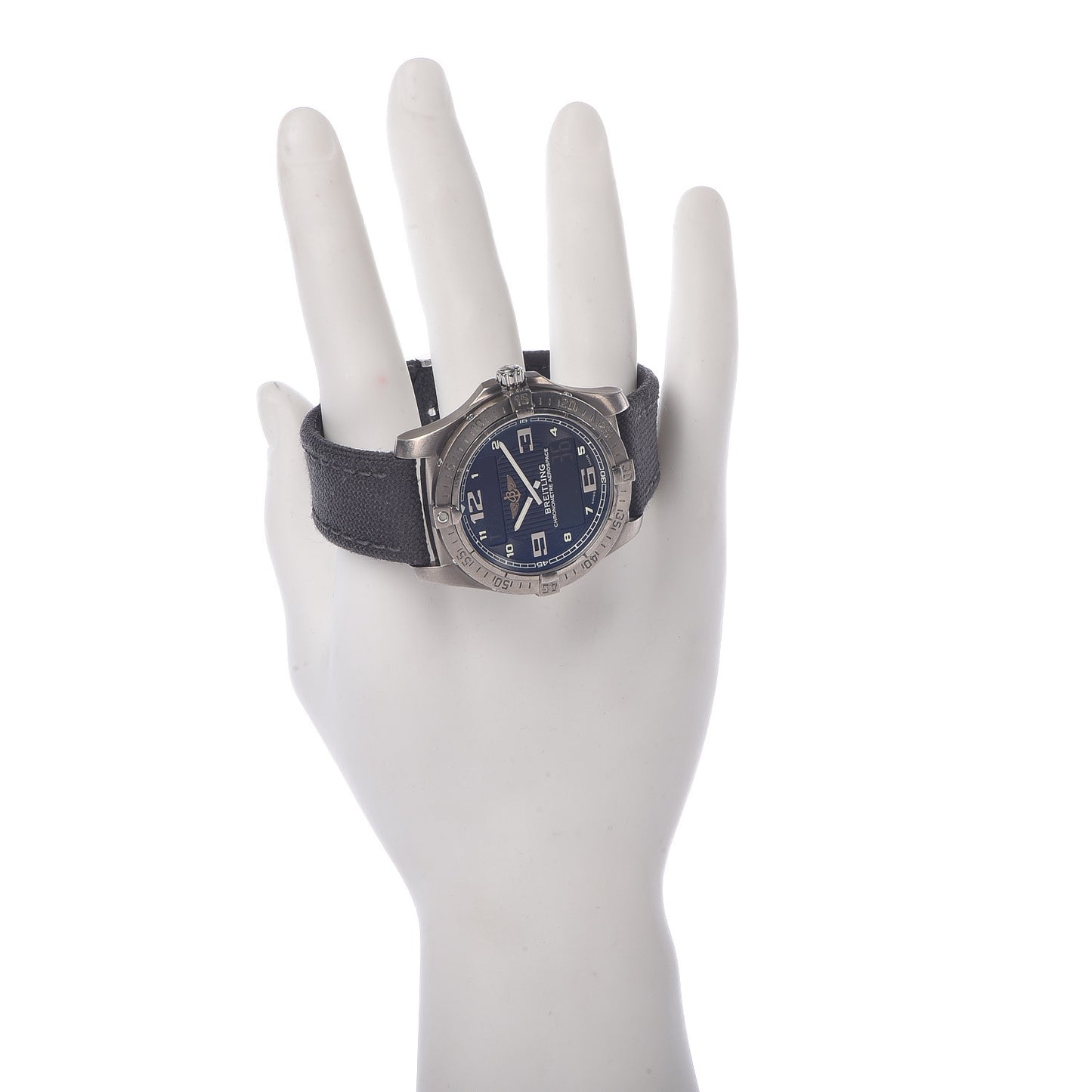 Titanium Nylon 42mm Aerospace Digital Quartz Watch Black E79362