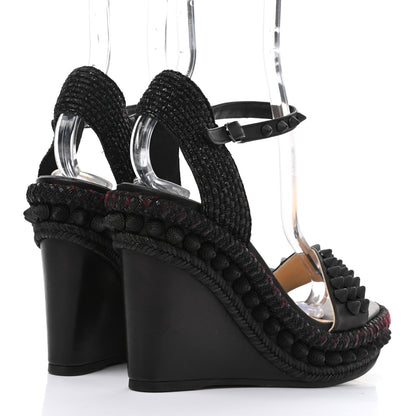 Christian Louboutin Calfskin Lata 110 Wedges 37 Black 4 of 7