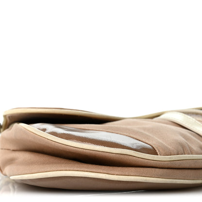 Christian Dior Canvas Patent Calfskin Saddle Bag Beige 9 of 14