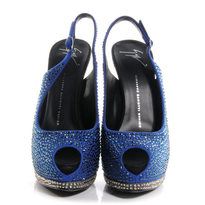 FASHIONPHILE GIUSEPPEZANOTTISuedeCrystalSharon105PlatformHeelsElektrikos40 2 of 6