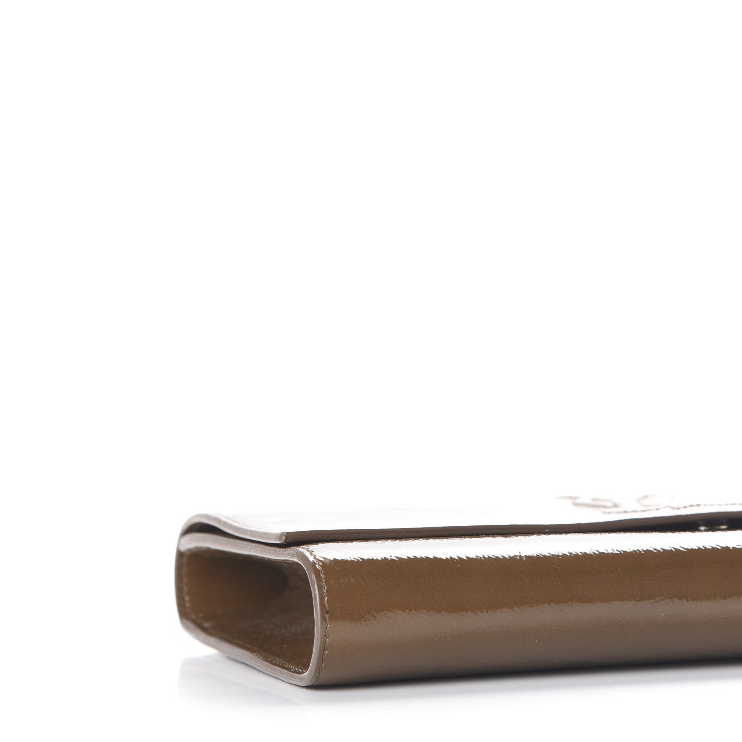 Saint Laurent Textured Patent Calfskin Large Belle De Jour Clutch Tobacco 5 of 8