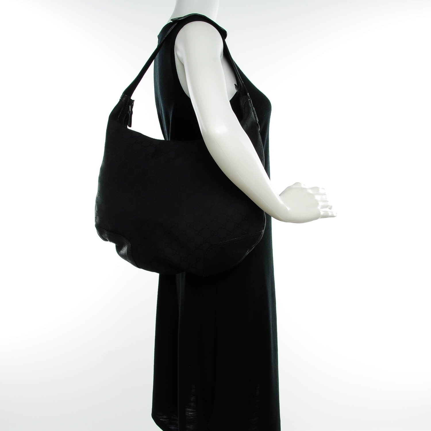 Gucci Nylon Monogram Large Princy Hobo Black 2 of 7