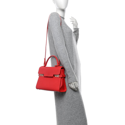 Delvaux Calfskin MM Tempete Satchel Coral 2 of 15