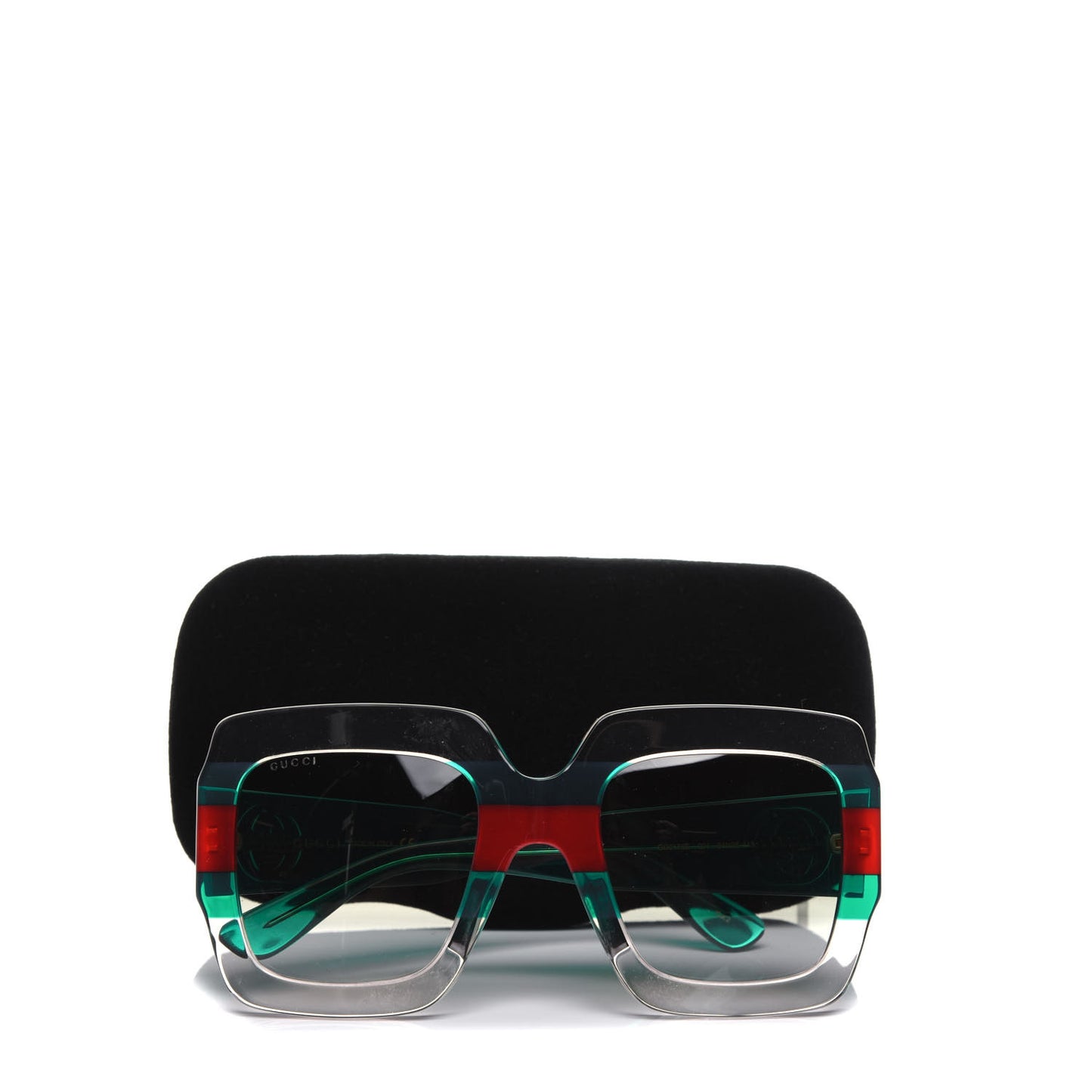 Square Web Frame Sunglasses GG0178S Green Red