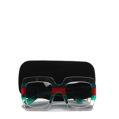 Gucci Square Web Frame Sunglasses GG0178S Green Red 7 of 7