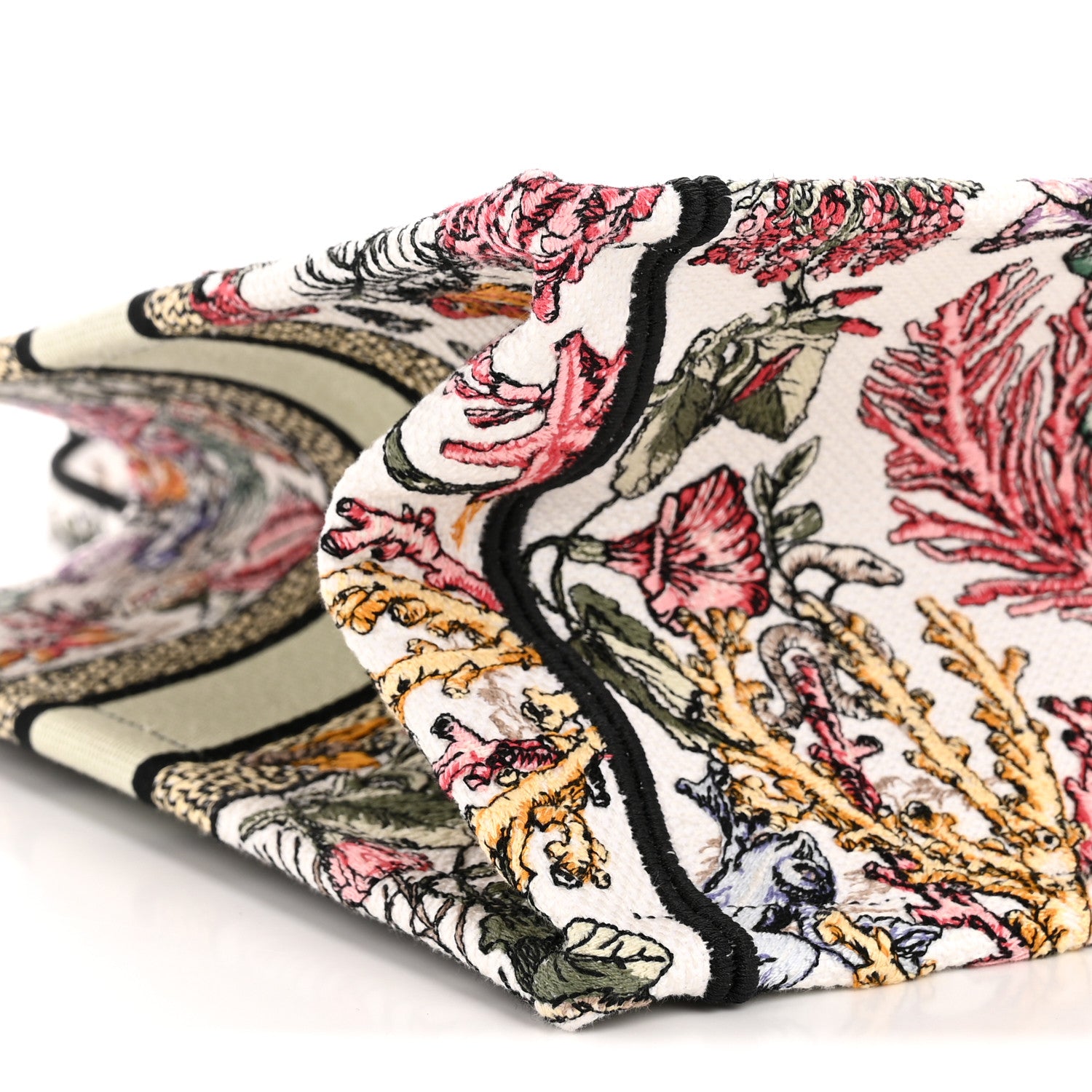Christian Dior Canvas Embroidered Medium Book Tote White