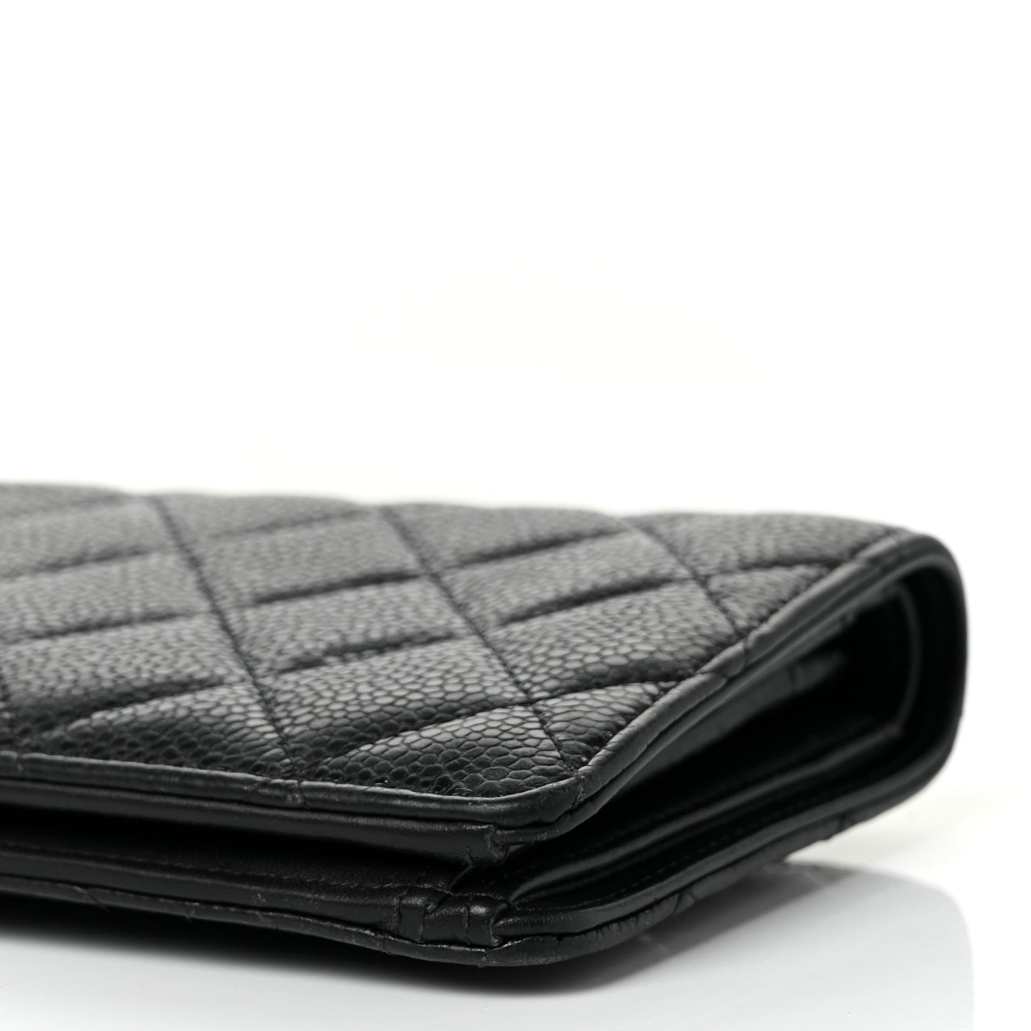 Caviar Quilted Yen Wallet Dark Blue