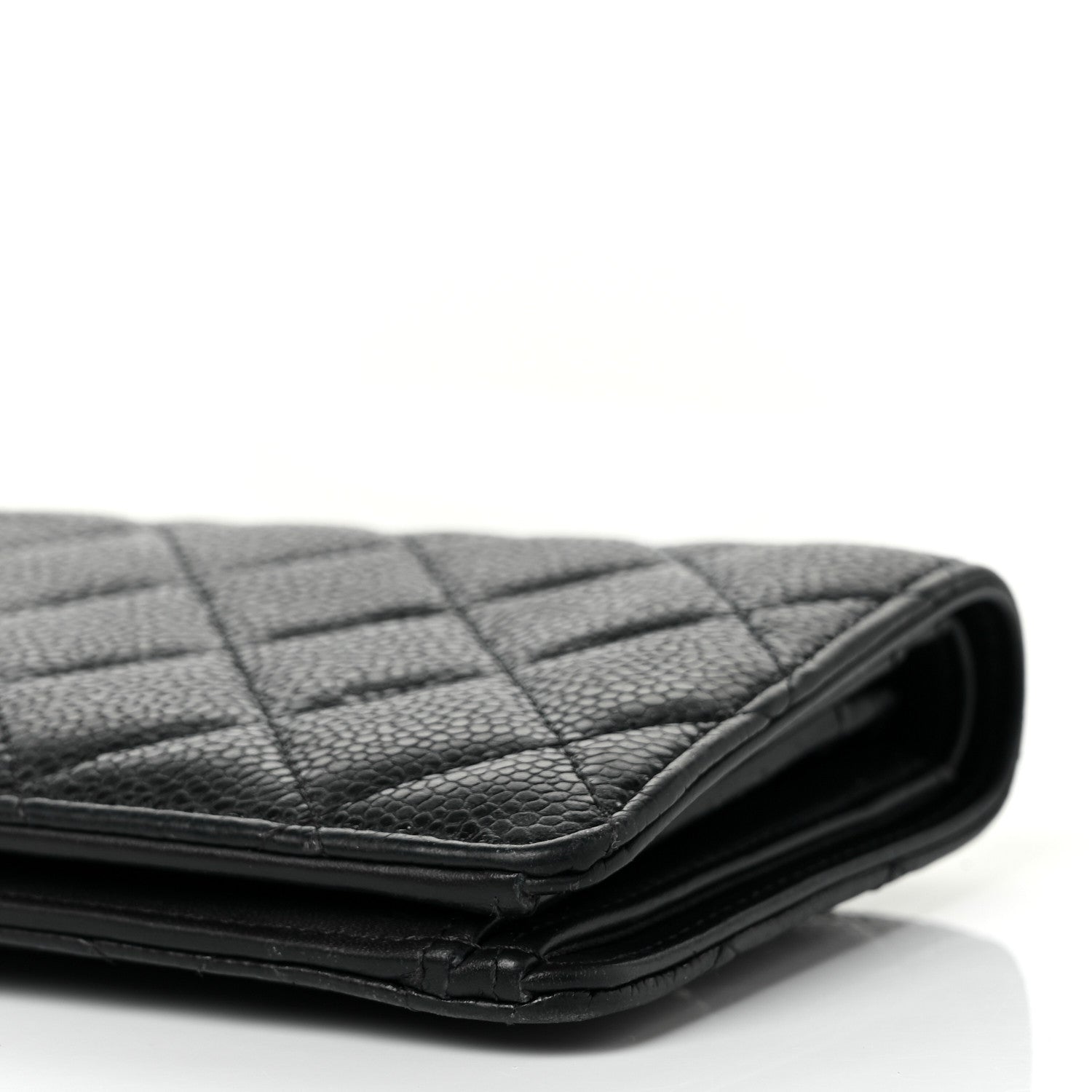Chanel Caviar Quilted Yen Wallet Dark Blue 8 of 9
