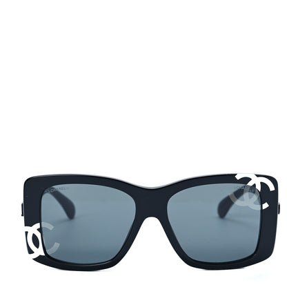 Chanel Acetate CC Logo Square Sunglasses 71472 Black 2 of 7