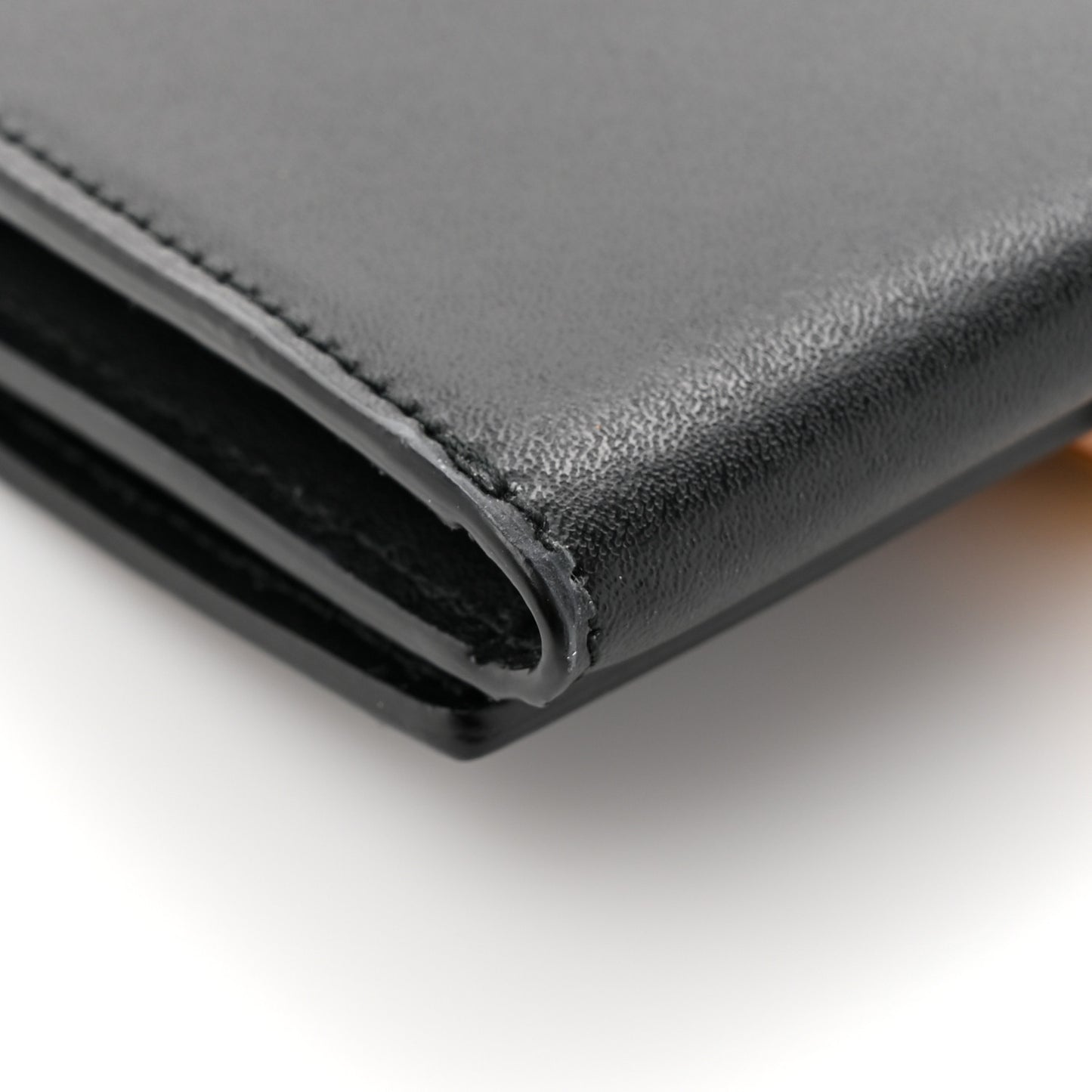 Vitello Liberty Studded Fold Over Card Holder Black
