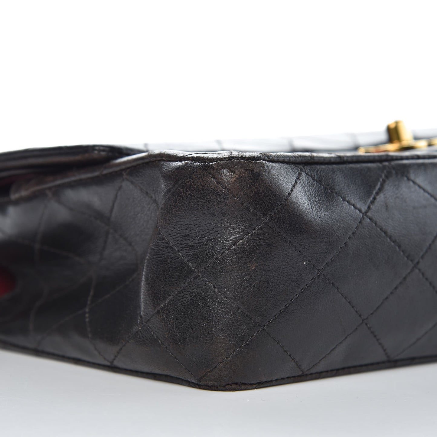 Lambskin Quilted Medium Double Flap Black
