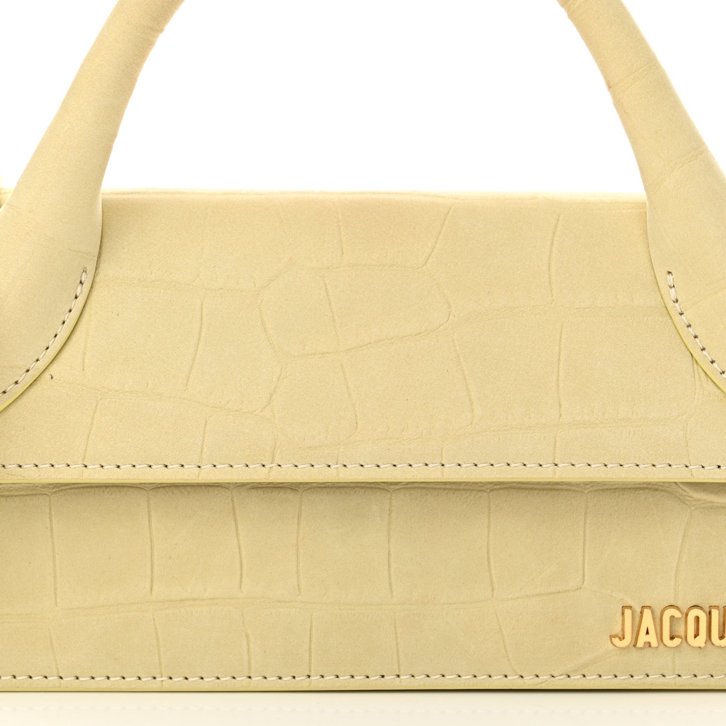 Nubuck Crocodile Embossed Le Chiquito Long Pale Yellow