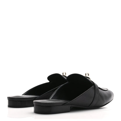 Hermes Goatskin Oz Mules 38.5 Black 4 of 9