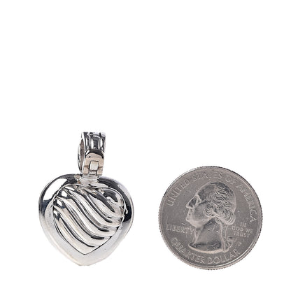 David Yurman Sterling Silver 18K Yellow Gold Cable Heart Locket Enhancer Pendant 2 of 3