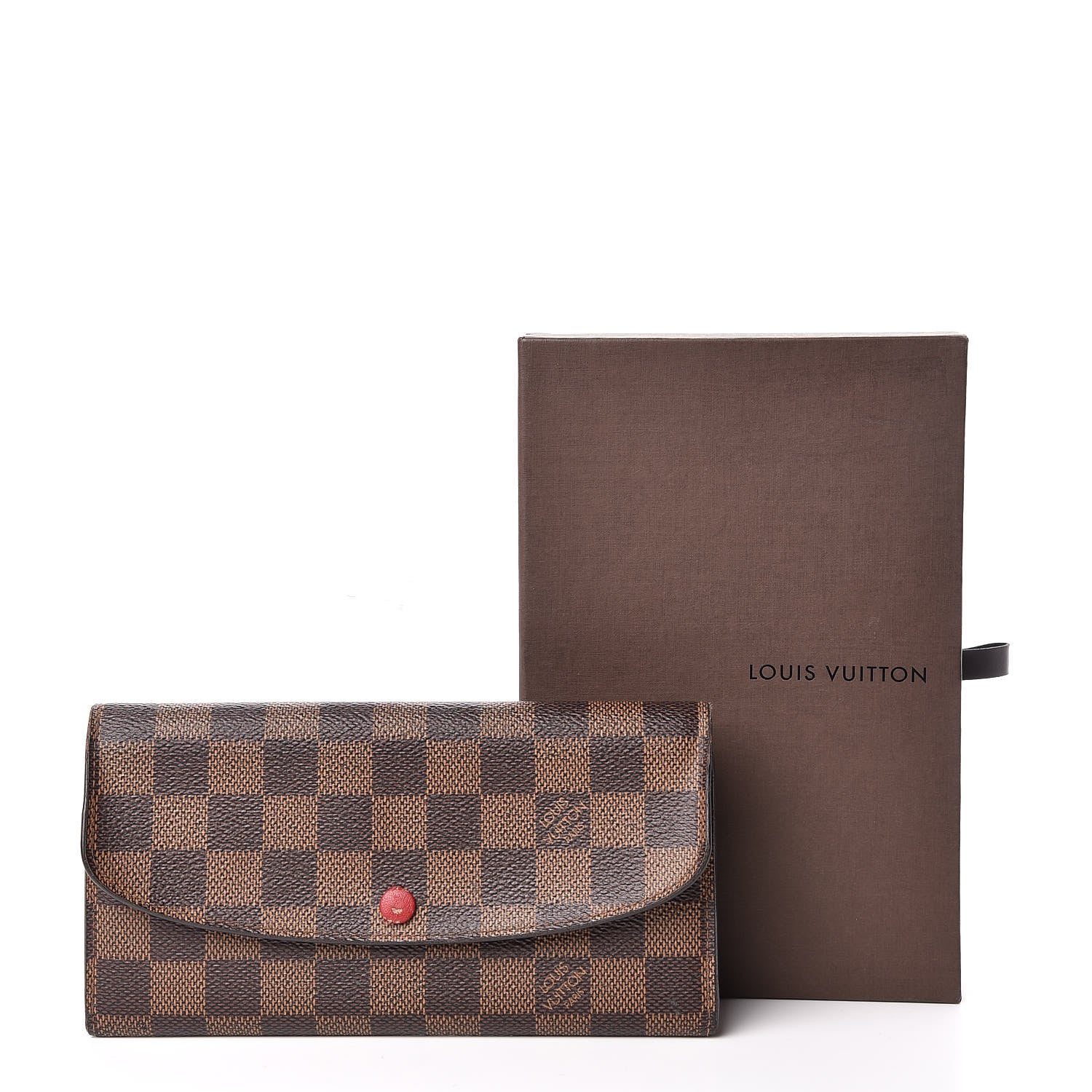 Louis Vuitton Damier Ebene Emilie Wallet Red 10 of 10
