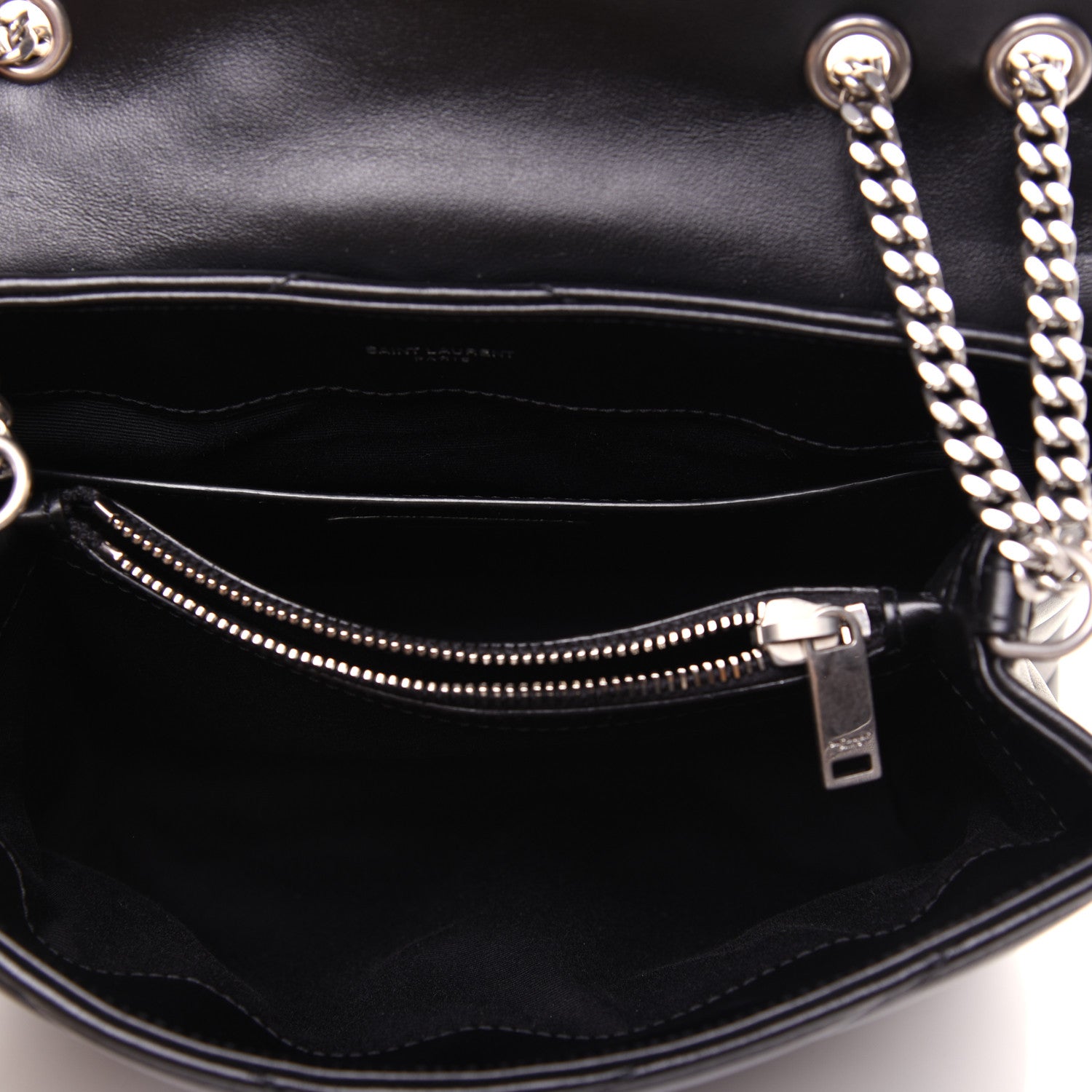 Saint Laurent Calfskin Y Quilted Monogram Small Loulou Chain Satchel Black 5 of 16