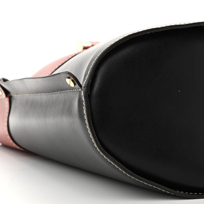 Chloe Shiny Calfskin Goatskin Medium Aby Bi-Color Bucket Bag Black 9 of 10