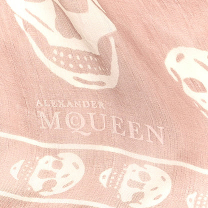 Alexander McQueen Silk Chiffon Skull Scarf Pink 2 of 3