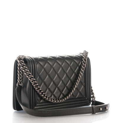 Chanel Calfskin Quilted New Medium Boy Flap Black 3 of 6