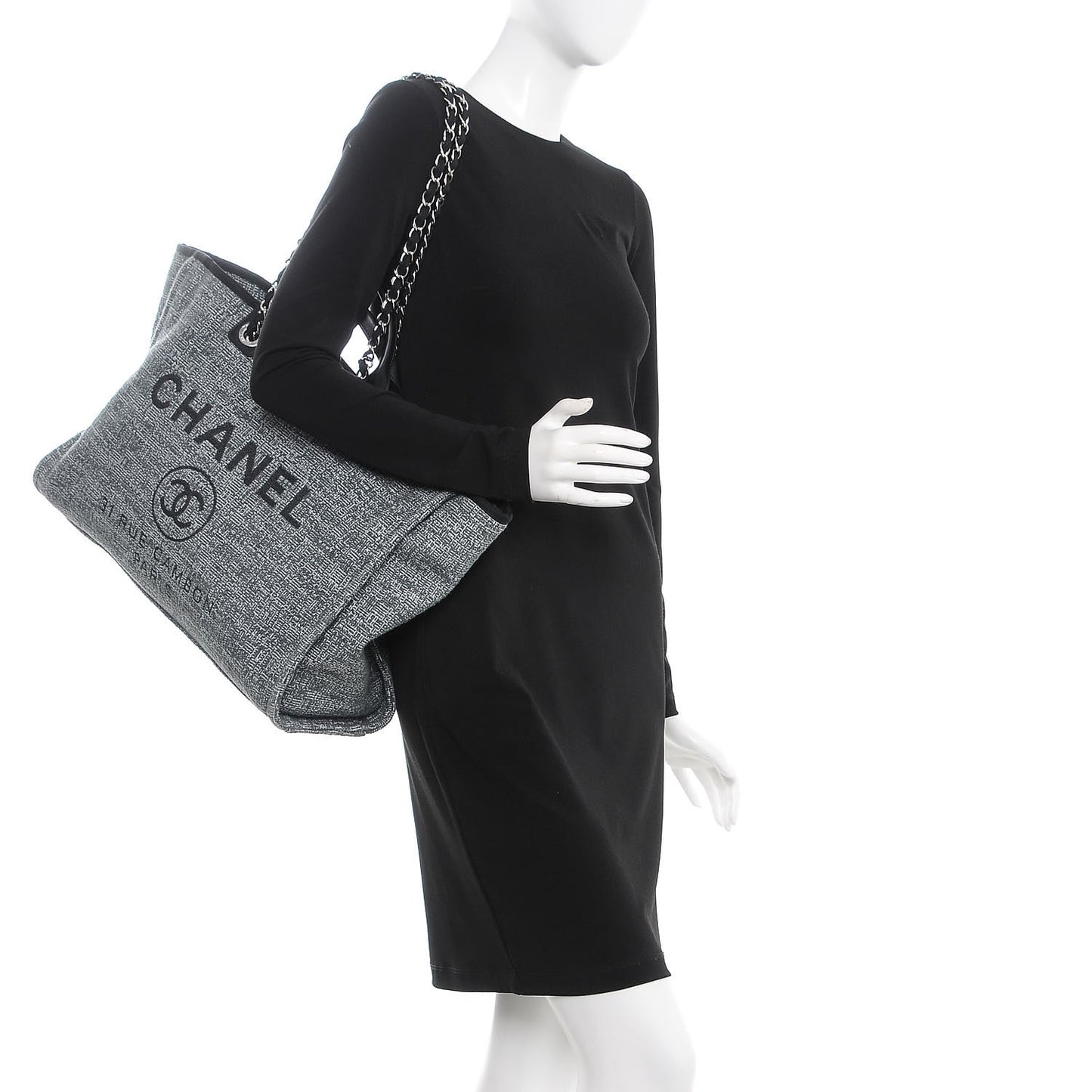 Canvas Large Deauville Tote Charcoal