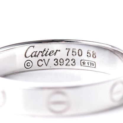 Cartier 18K White Gold 3.5mm LOVE Wedding Band Ring 58 8.25 4 of 4