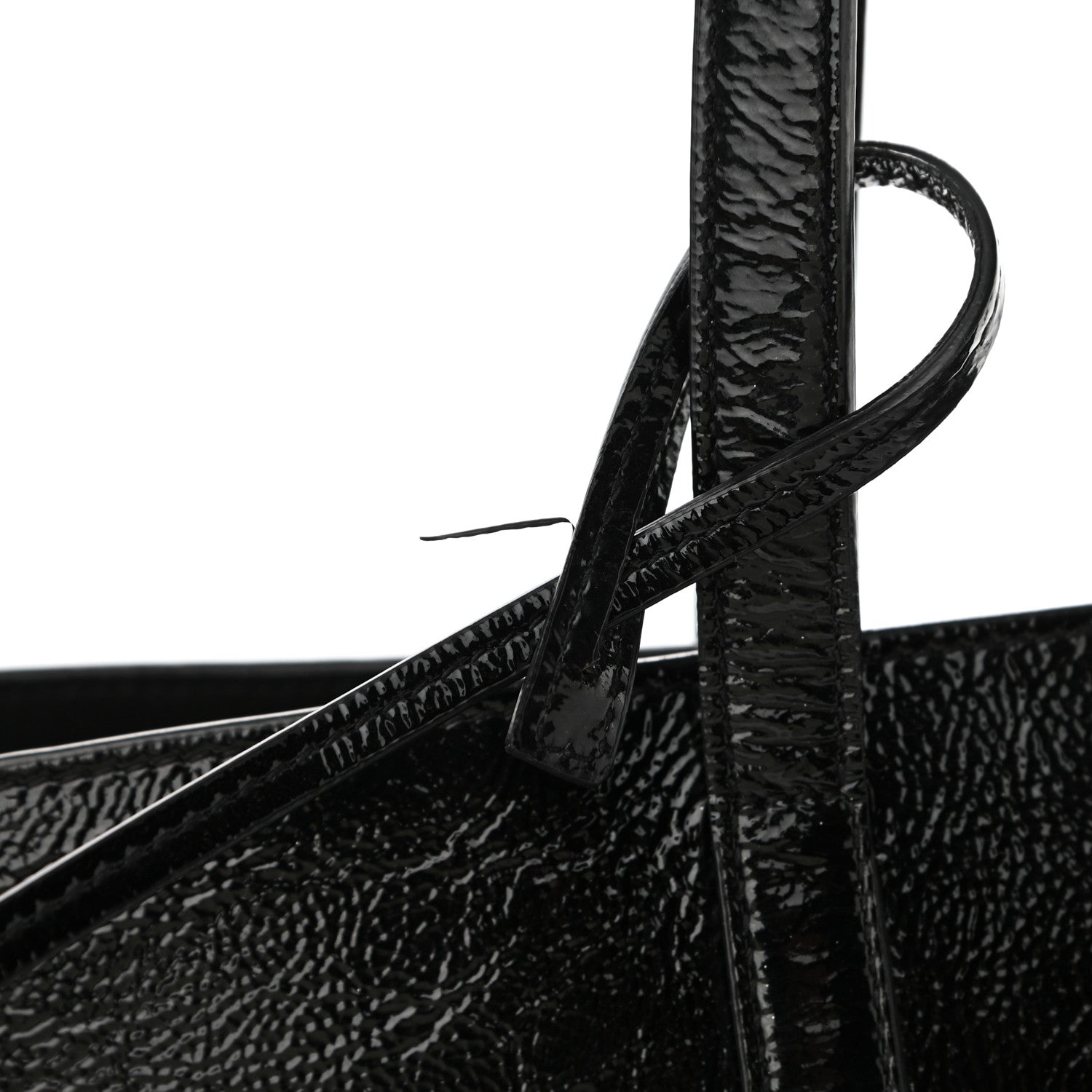 Saint Laurent Patent Calfskin Large Shopping Tote Black 13 of 14