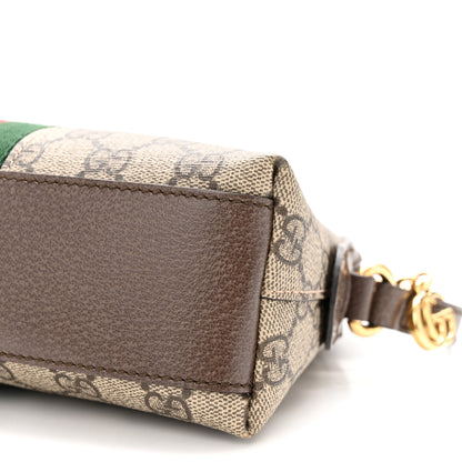 Gucci GG Supreme Monogram Textured Dollar Calfskin Web Small Ophidia Dome Shoulder Bag Beige Ebony New Acero 10 of 11