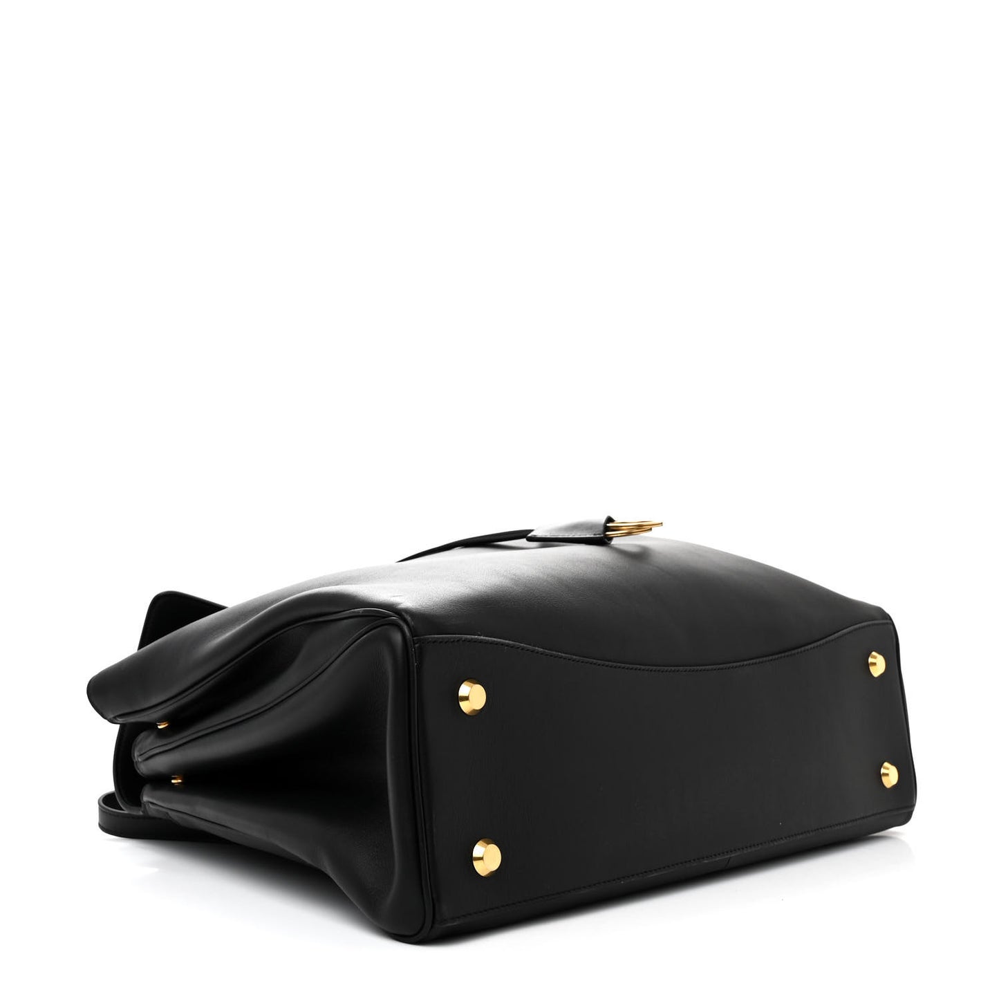 Smooth Calfskin Large Rodeo Top Handle Handbag Black