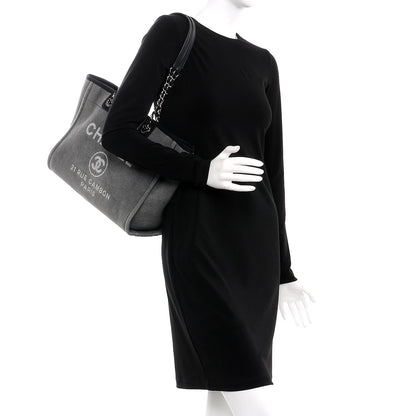 Chanel Canvas Small Deauville Tote Grey 2 of 7