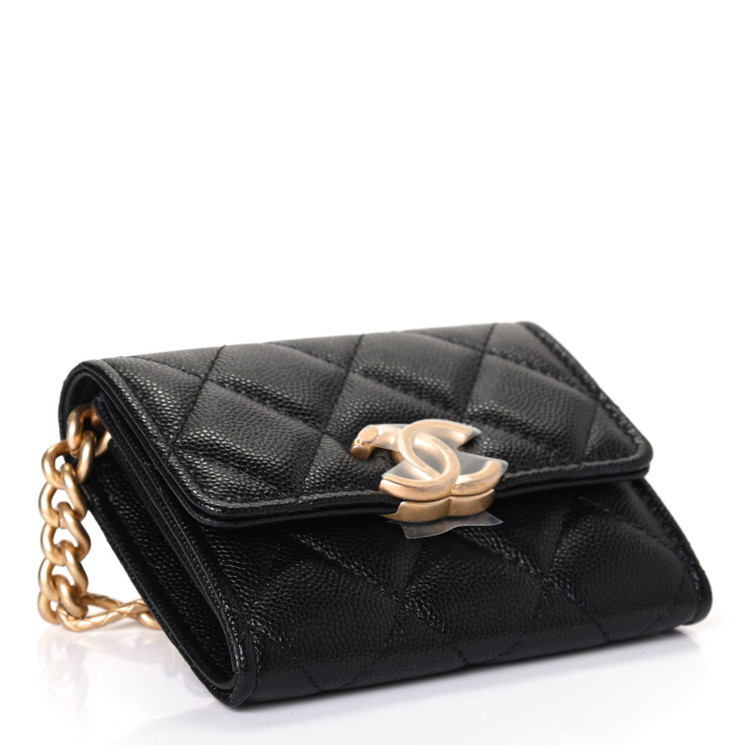 Chanel Caviar Quilted Bracelet On Chain Clutch Black 3 of 4
