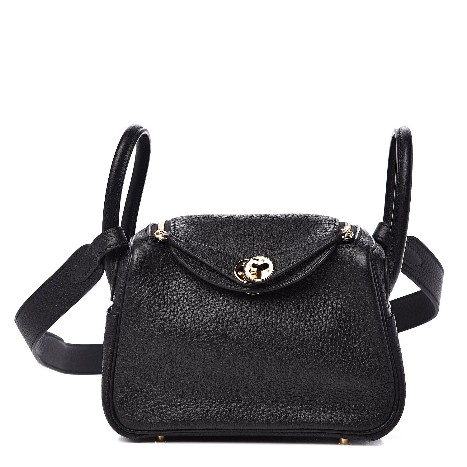 Hermes Taurillon Clemence Mini Lindy 20 Black 1 of 7