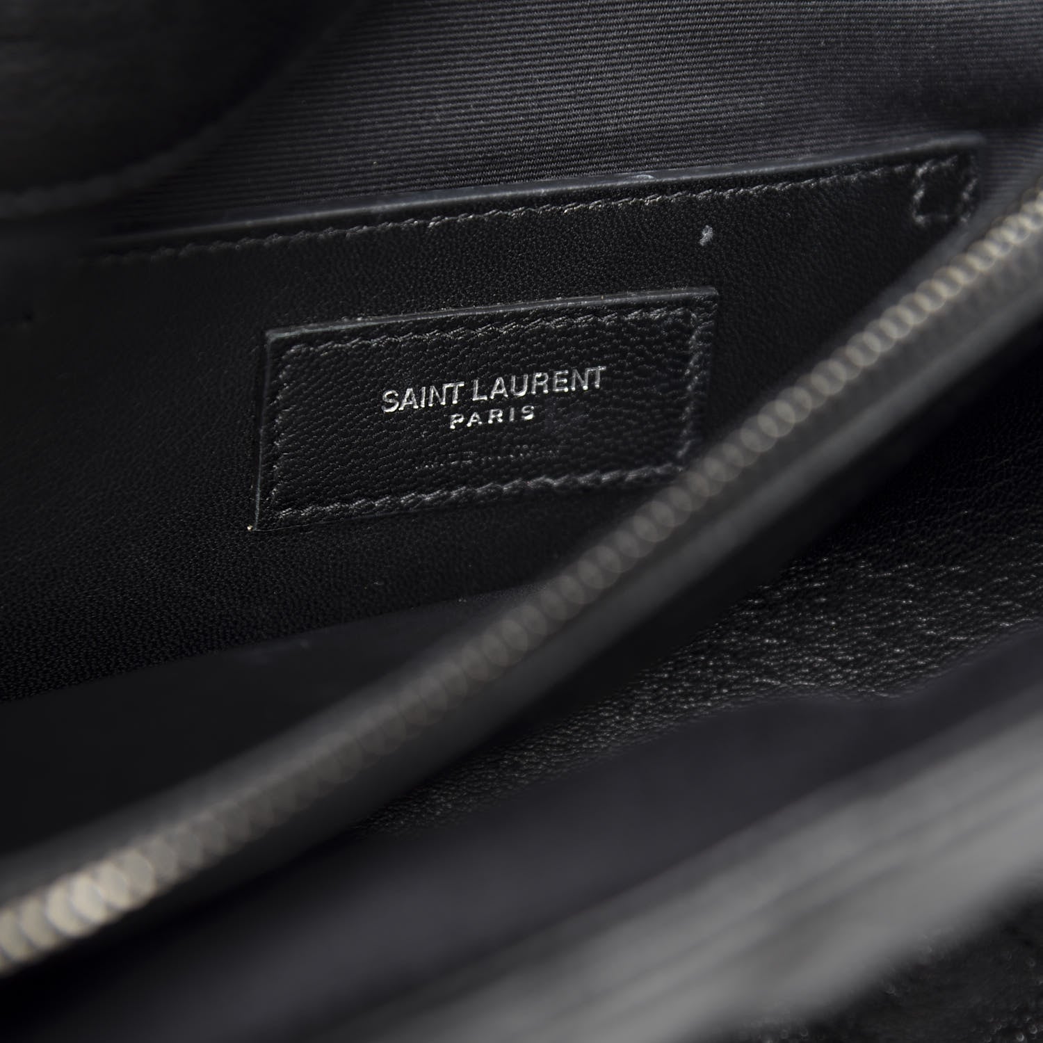 Saint Laurent Calfskin Mixed Matelasse Triquilt Large Monogram Envelope Satchel Black White 7 of 12