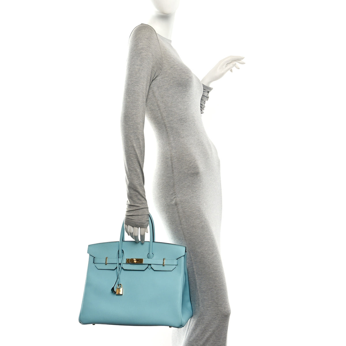 Epsom Birkin 35 Bleu Atoll