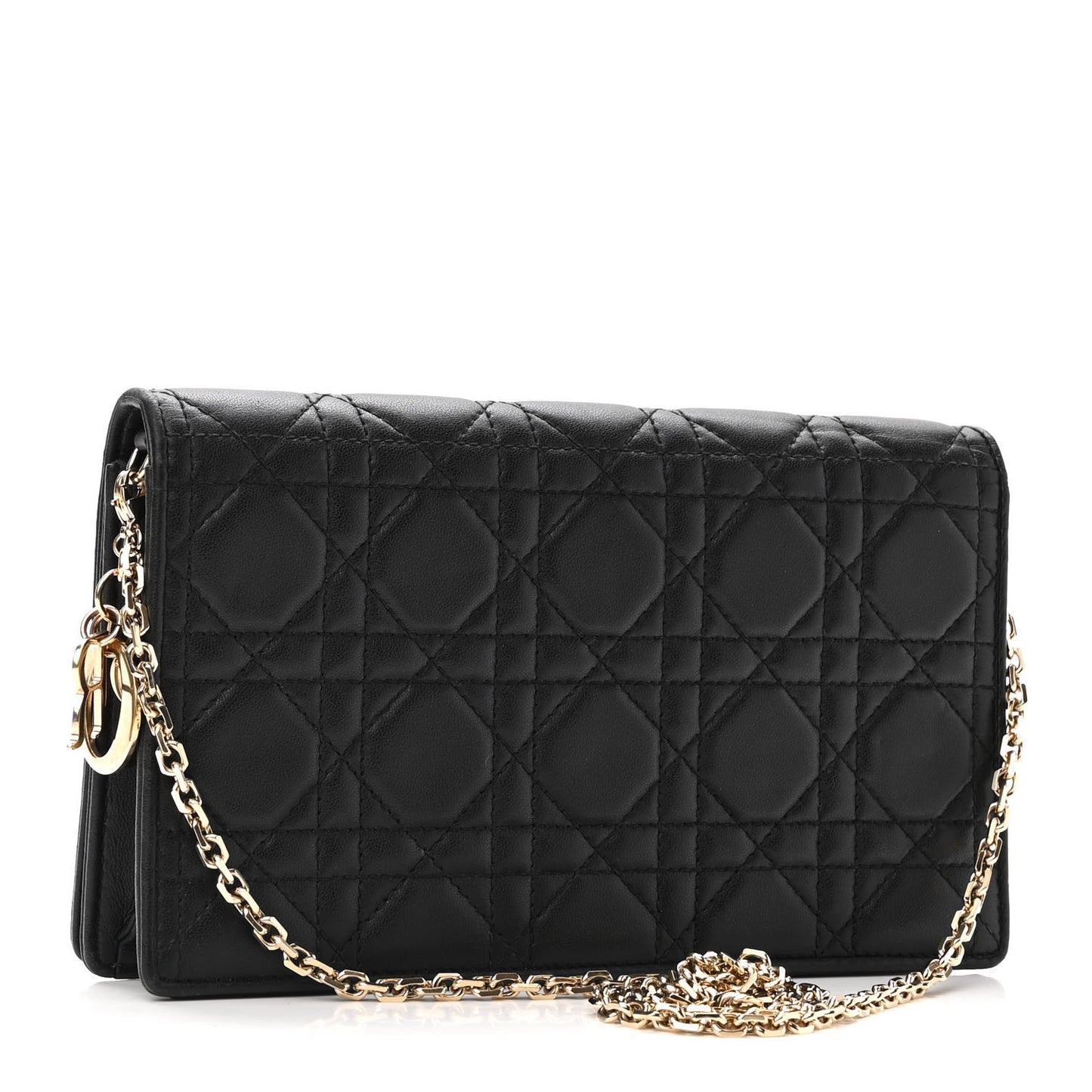 Lambskin Cannage Lady Dior Pouch Black