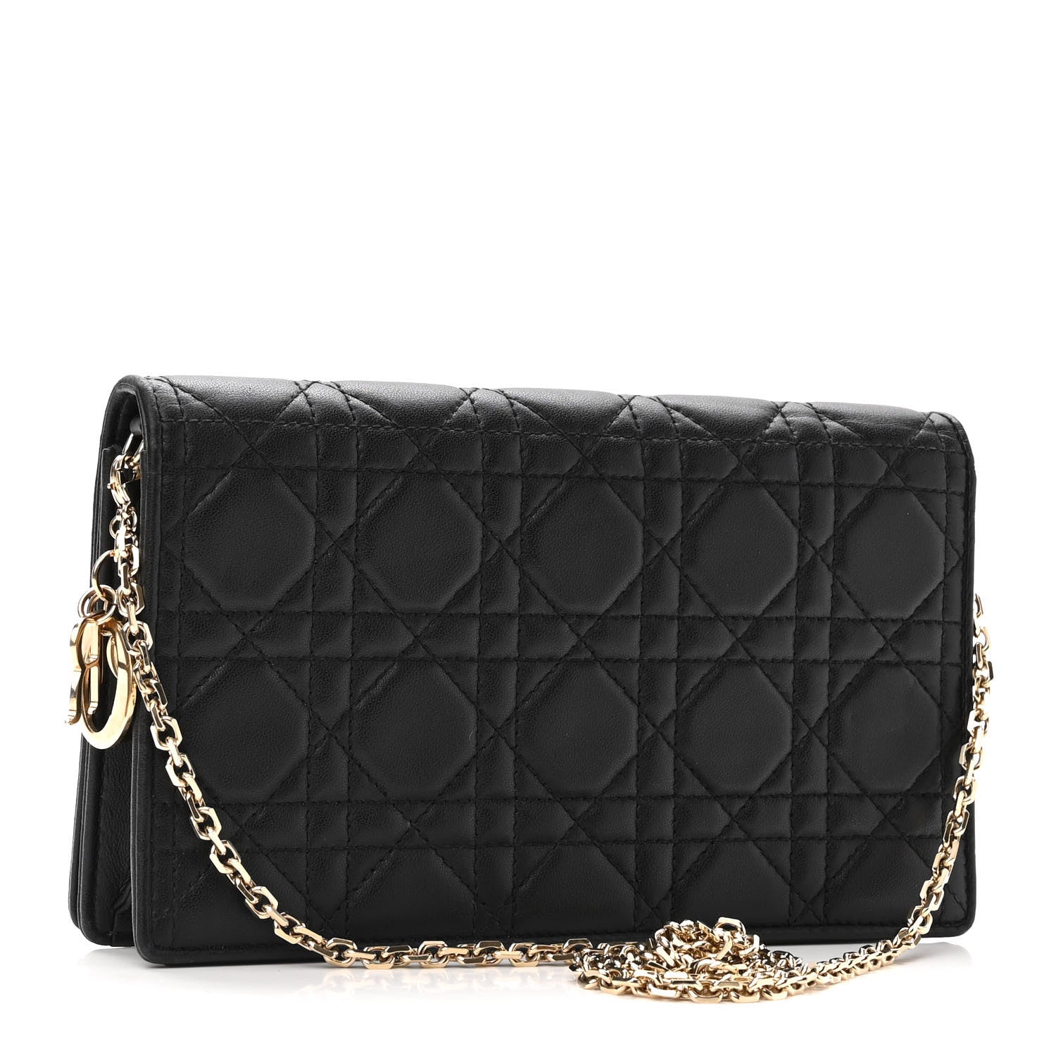 Christian Dior Lambskin Cannage Lady Dior Pouch Black 4 of 11