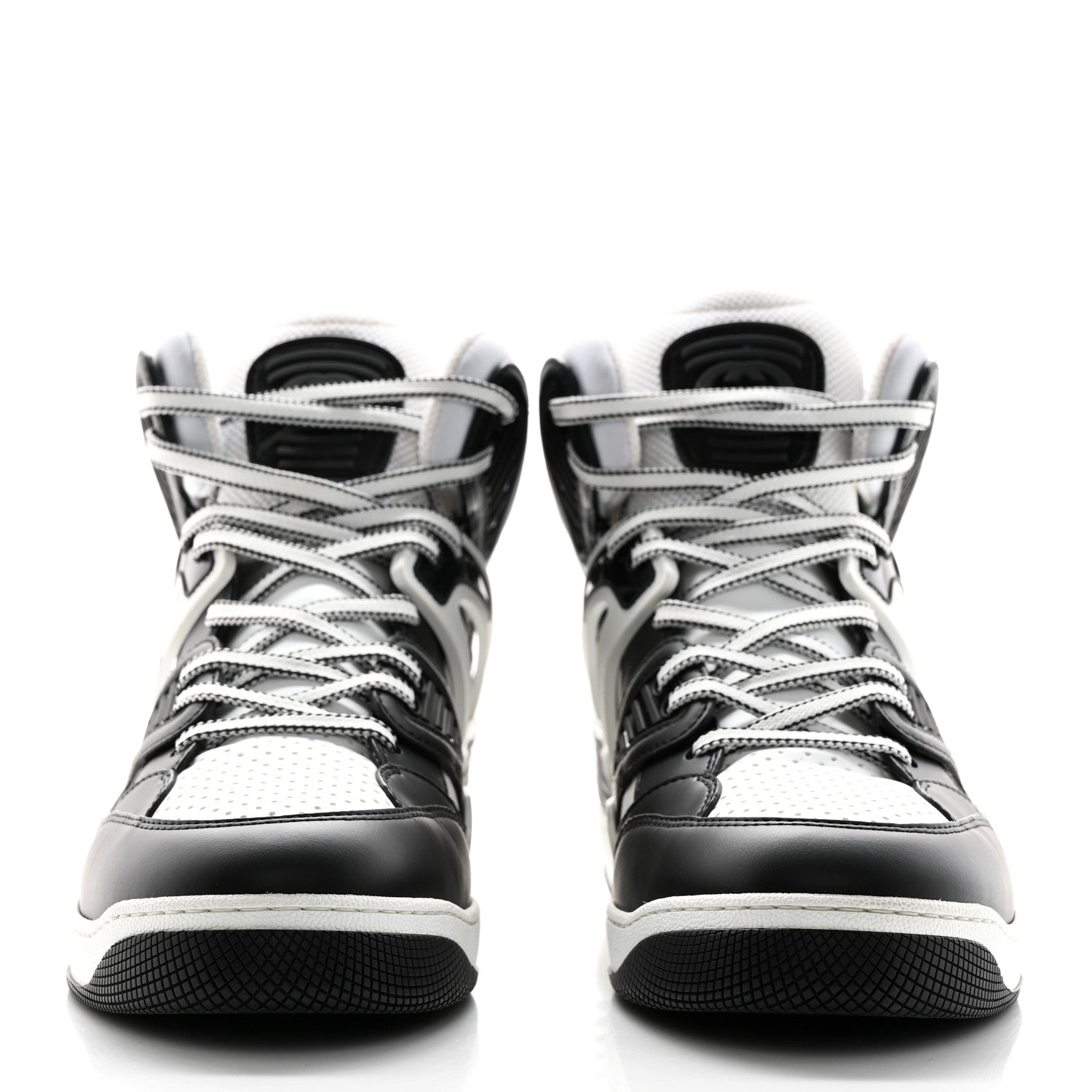 Gucci Evolution Fabric Mens Basket High Top Sneakers 11 Black White 2 of 9