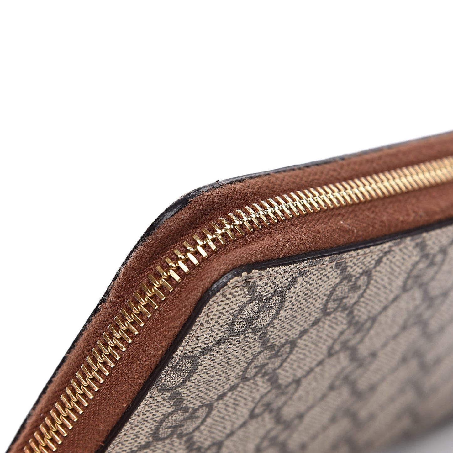 GG Supreme Monogram Cuoio Toscano Zip Around Organizer Wallet Beige Ebony Cuir